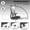 thumbnail image 5 of Abeeha Black Office Chair with Molded Foam Seat, Mesh Backrest, Fixed Armrests, Nylon Base – Rotating Support Chair, 5 of 7