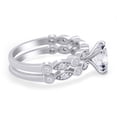 thumbnail image 4 of White Moissanite Lab Created Diamond Engagement Wedding Bridal Ring Set In 14K White Gold Over Sterling Silver(G-H Color,VVS1 Clarity,1.63 Cttw)-7, 4 of 9