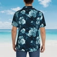 thumbnail image 6 of Daiia Ink Rose Hawaiian Shirt for Men Gentle Cotton Regular Short Sleeve Casual-Large, 6 of 9