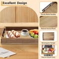 thumbnail image 3 of TROPOW Acacia Wood Serving Tray with Metal Handles, 17x12 Inch Decorative Ottoman Tray for Coffee Table, Breakfast in Bed Tray, Multipurpose Serving Tray for Living Room, Kitchen, Bar, 3 of 7