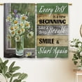 thumbnail image 6 of Rustic Daisy Vase Floral Kitchen Curtains Green Wooden Farmhouse Flower Small Short Cafe Window Curtains Jesus Country Inspirational Bathroom Window Treatment Tier Curtains (27.5x39 Inch), 6 of 6