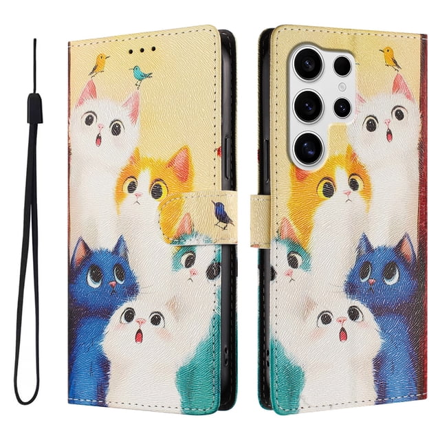 FOXDOCK Funda Tipo Cartera para Samsung Galaxy S23 Ultra con Soporte y Correa – Diseño de Patrones Lindos