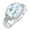 Aquamarine, variant on Rings for Women 14K White Gold Ring 12X10MM Gemstone & Diamonds Great Ring for Middle or Pointer Finger September Lapis Jewelry Size 5