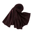 thumbnail image 3 of Women's Solid Color Muslim Hijab Scarf, Wrinkle Free Polyester Cotton Headscarf for Ramadan, Prayer, and Daily Modest Wear, Long Versatile Shawl for Travel and Gift Brown, 3 of 5