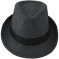 thumbnail image 3 of PIKADINGNIS Trilby Fedoras Panama Jazz Hat Short Brim Bowler Hat for Men/Women, 3 of 6