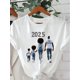 thumbnail image 2 of Camiseta estampada "Family Aspiration 2025", informal, de manga corta y cuello redondo para mujer, 100 % algodón, cómoda para todo el año, largo normal - Blanca, deportiva., 2 of 7