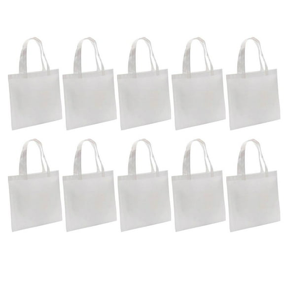 10pcs Sublimation Blank Polyester Shopping Bag Crafting Decorating Tote Bag