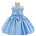 thumbnail image 5 of JAHH Flower Girl Dresses for Wedding Kids Girls Sleeveless Ruffled Princess Bridesmaid Pageant Gown Birthday Party Wedding Dress for Wedding Holiday Partys Gowns(2-3 Years,Blue), 5 of 9