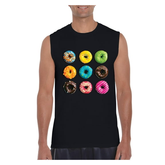 IWPF - Men's Graphic T-Shirt Sleeveless - Love Food Donuts Doughnuts
