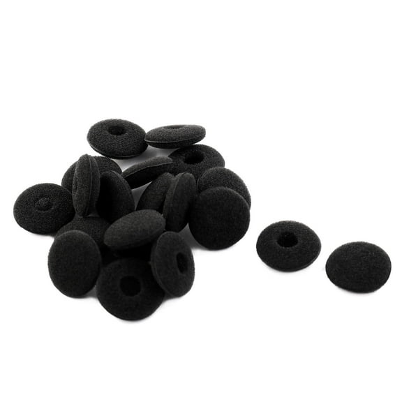 Sponge Earphone Headphone Covers Cushions Pads Protector Black 1.8cm Dia 20 Pcs