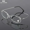 thumbnail image 2 of Anti Blue Flexible Ultralight Rimless Memory Titanium Reading Glasses for Men Presbyopic Eyeglasses Strength +1.0~+3.5 black +350, 2 of 6