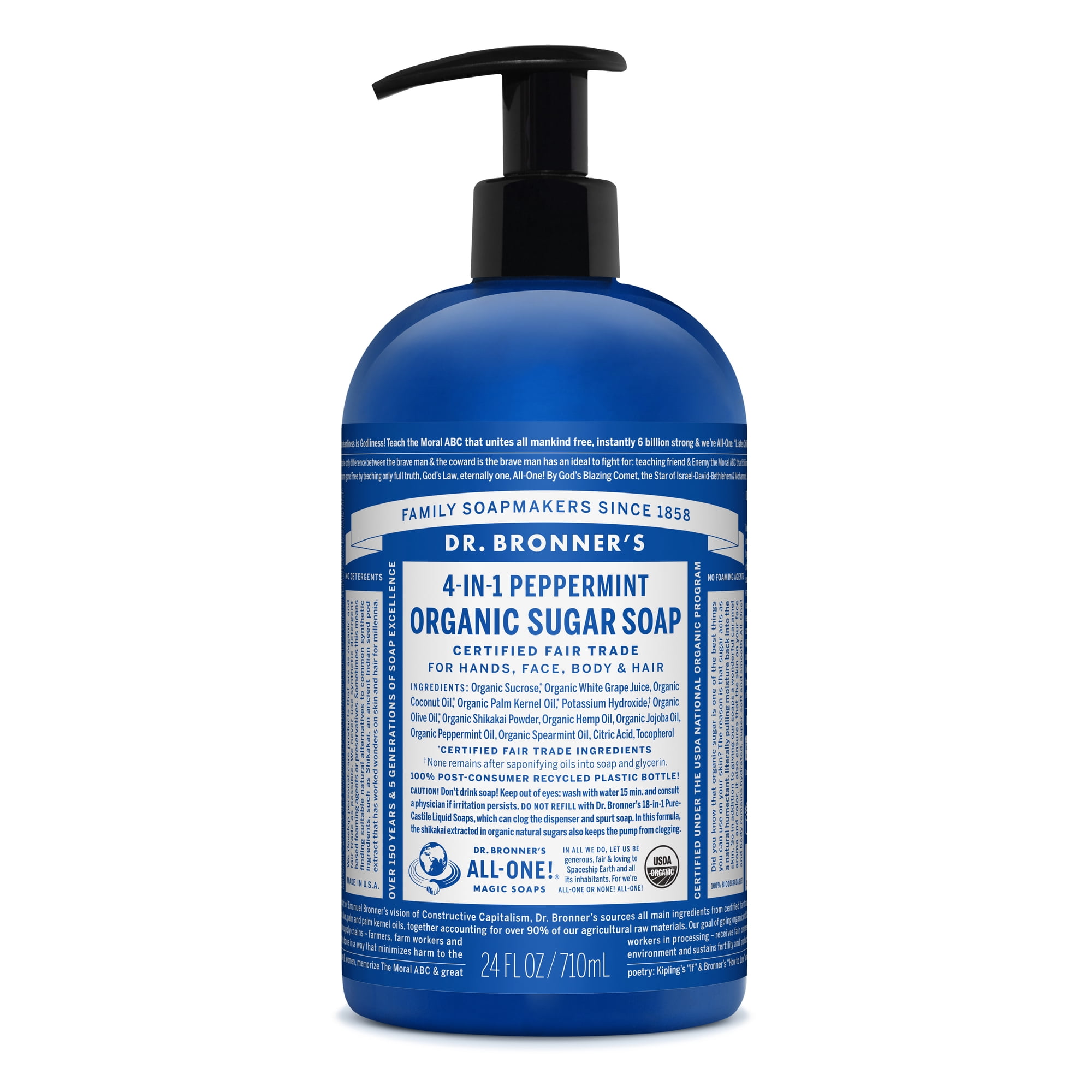 Dr. Bronner's Organic Sugar Soap – Peppermint – 24 oz