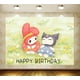 thumbnail image 3 of Fondo de dibujos animados de Hello Kitty Kuromi Mymelody para fiesta de cumpleaños de niñas, 3 of 3
