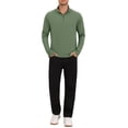 thumbnail image 2 of INSPIRE CHIC Men's 1/4 Pullover Zip Long Sleeve Sun Protection Athletic T-Shirts 2XL Olive Green, 2 of 6
