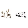 thumbnail image 1 of Figuras De Reno Panda Sentado Y De Pie, Estatuas De Ciervo, Modernos Y Bonitos Adornos De Reloj De Pared Para Sala De Estar, Oficina, Decoración Del Hogar., 1 of 8