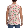 thumbnail image 4 of Uemuo Strawberry And Flowers Pattern Men's Sleeveless T-Shirt,Muscle Athletic Tank Top, Moisture-wicking Quick-dry Breathable Classic Tee Top for Gym Run Outdoor Sports-X-Large, 4 of 8