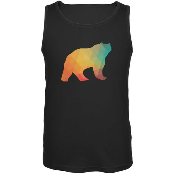 Bear Geometric Black Adult Tank Top - X-Large