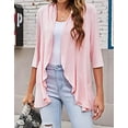 thumbnail image 2 of Womens Casual Lightweight Open Front Cardigans Soft 3/4 Sleeve Summer/Fall Ruffles Cardigan Shermie, 2 of 5