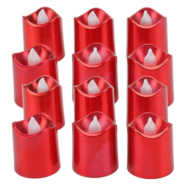 Luz de Vela LED, 12 Pezas de Luz Roja LED Light Light Battery Battery Protectal Alimental Alimentada Por El Medio Ambiente para la Fiesta Festival para el Festival