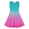 thumbnail image 4 of SGFCWSX Girls Sleeveless Dress A-Line Starry Glitter Gradient Print Summer Dresses for Teens Hot Pink Size 13-14 Years, 4 of 7