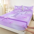thumbnail image 3 of Manfei Personalized Initial Letter T Girl 4pcs Bed Sheets,Flying Butterfly King Sheets,Dreamy Princess Super Cozy Sheet Set,Bling Glitter Room Decor, 3 of 7