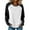 Black, variant on Women's Long Sleeve T-Shirt, Color Block Raglan Sleeve Tee, Casual Oversized Round Neck Patchwork Top, Loose Fit Shirt for Spring Autumn Fall Beige L