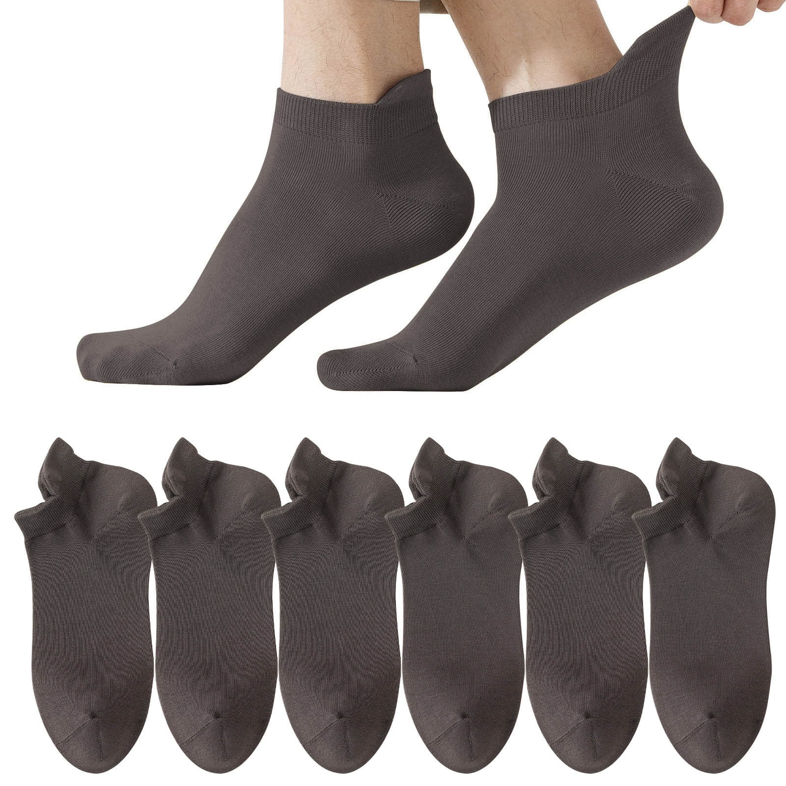 Awdenio 6 Pairs Man Socks Mesh Ventilation Non Slip Liner Footies Thin Socks Lightweight Ankle Socks