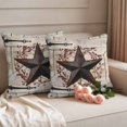 thumbnail image 2 of Texas Star Vintage Outdoor Waterproof Pillow Covers, Brown Retro Berry Wooden Decorative Square Throw Pillowcase Sofa Cushion Sham for Patio/Couch/Chair, 16"x16" 2 Pack, 2 of 8