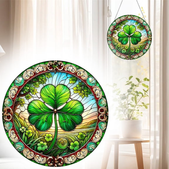 St Patricks Day Shamrocks Decorations, Shamrock Acrylic Hanging Ornaments Irish Gifts Wreath Decor for Happy St Patrick's Day Irish Party Wall Home Decorations