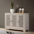 thumbnail image 2 of 29.5 In. H X 41.7 In. W Dusty Grey Oak Wood Shoe Storage Cabinet With 3 Doors, 2 of 5