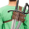 thumbnail image 4 of Épée Médiévale Grenouille - Ceinture Porte-Épée en Cuir PU Fourreau, Ceinture Réglable Ensemble d'Épée en Bois Renaissance Médiévale pour Cosplay Fête Marron, 4 of 5