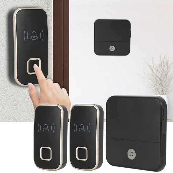 Timbre inalámbrico de 110db, timbre remoto para ancianos sordos bell 300m lllamador 1xreceptor 2xtransmisor