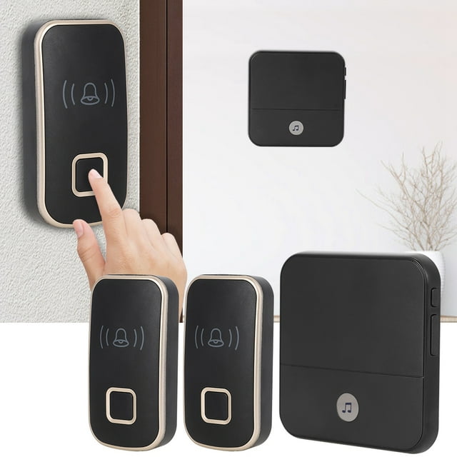 Timbre inalámbrico de 110db, timbre remoto para ancianos sordos bell 300m lllamador 1xreceptor 2xtransmisor