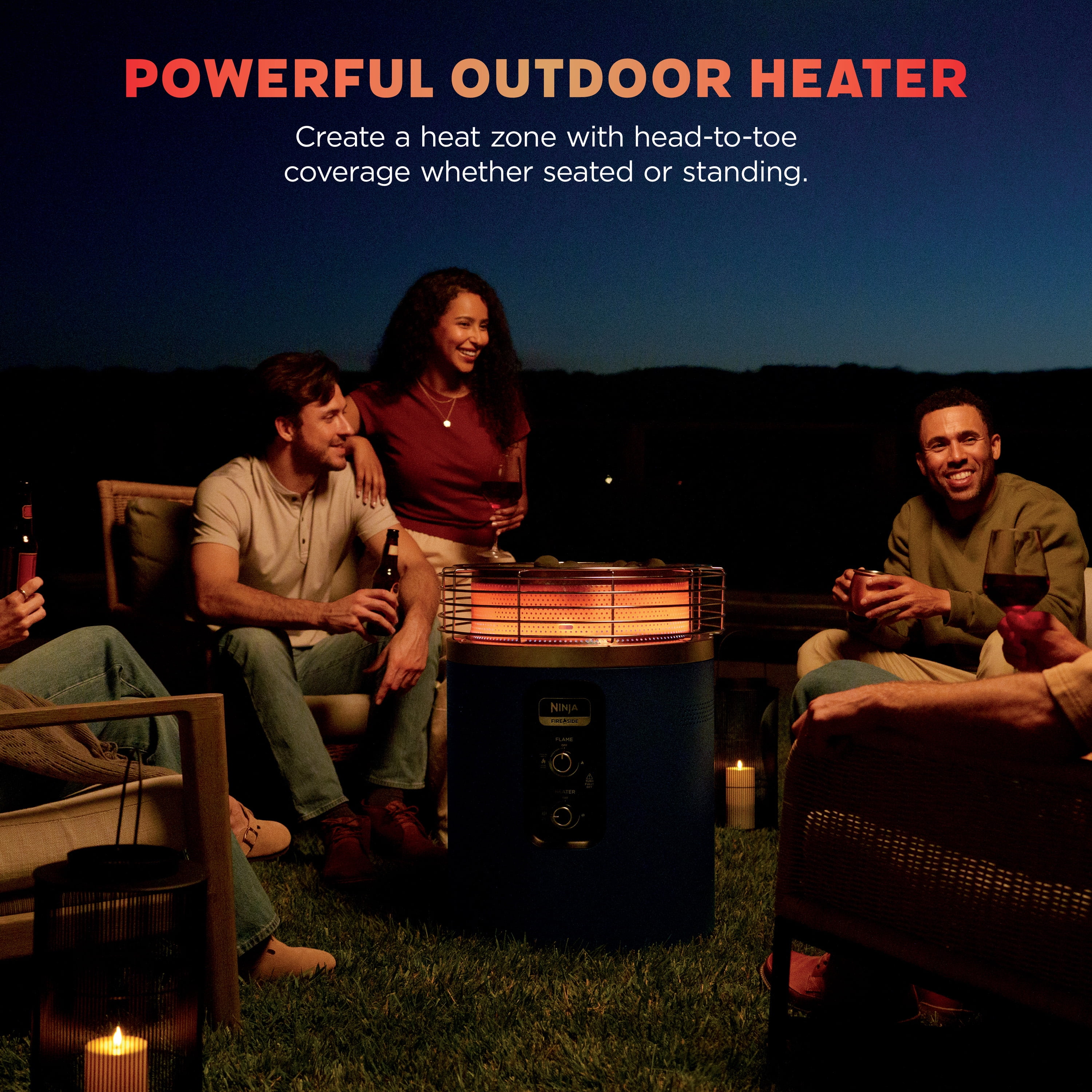 Ninja Fireside360 Outdoor Heater & Fire Pit, Cyberspace Gray
