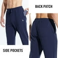 thumbnail image 5 of Baleaf Men's 27" Cotton Lounge Casual Pants Lightweight Joggers Sweatpants Workout Pocketed Pajamas 7/8 Length Navy Size XL, 5 of 7