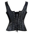 thumbnail image 3 of Jacquard Weave Halter Corset Gothic Punk Bustier Shapewear, 3 of 4
