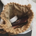 thumbnail image 4 of LNGOOR Handmades Knitting Bags For Wonmen Fashion Cotton Thread Bucket Bag With Drawstring Portable Shoulder Bag Summer Beach Purses, 4 of 7