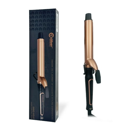 Caliber Professional Inno Heat Curling Iron, Adjustable Temperature, LED Display, Rose Gold (1 inch (25mm))