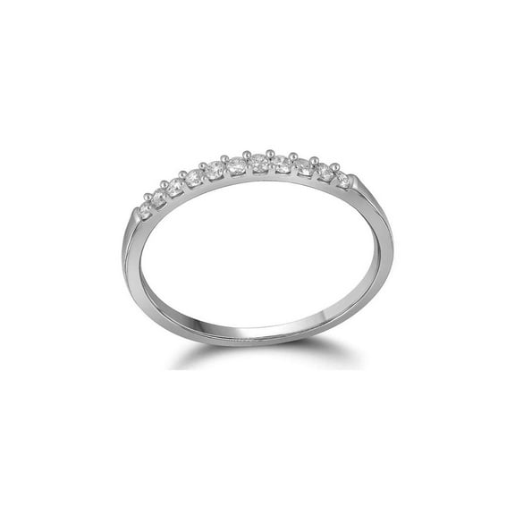 Diamond Princess 10kt White Gold Womens Round Diamond Wedding Band Ring 1/6 Cttw