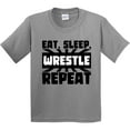thumbnail image 3 of Inktastic Eat, Sleep, Wrestle, Repeat Youth T-Shirt, 3 of 5
