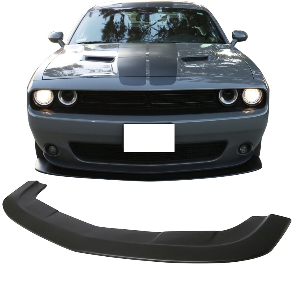Ikon Motorsports Compatible with 15-23 Dodge Challenger SXT Style Front Bumper Lip Black Primer PP