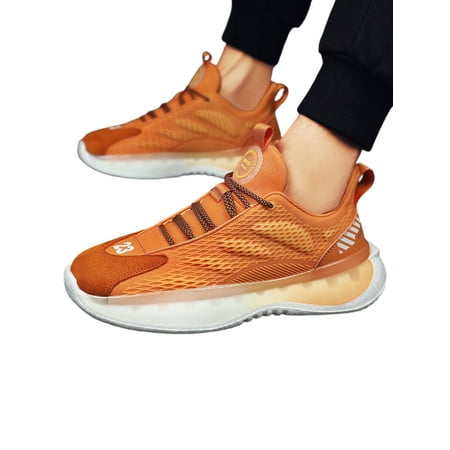 

Fangasis Men Sneakers Sport Running Shoe Fitness Workout Athletic Shoes Mens Trainers Walking Lightweight Breathable Orange 7