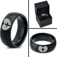thumbnail image 4 of Tungsten Religious Cross Heart Love Band Ring 8mm Men Women Comfort Fit Black Dome Polished, 4 of 4
