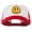 White Red, variant on Smile Face Embroidered Big Size Trucker Cap - White Red XL-3XL