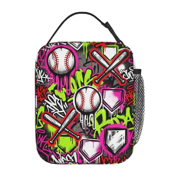 Baseball Lunch Bag For Women Men, Insulated Reusable Lunch Tote Bag, Large Capacity Lunch Box For Work, Leakproof Cooler Lunch Bag For Office Picnic Travel