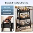 thumbnail image 4 of Gianna Utility Cart, Metal, 3‑Tier, Lockable Caster Wheels , 360° Rolling, Black, 4 of 6