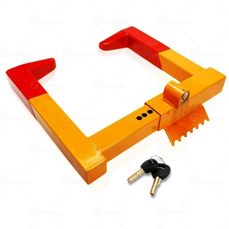 Anti Theft Cable - Zone Tech Security Tire Lock Clamp Boot Tire Claw - Heavy Duty Anti- Theft Protective Vehicle Wheel Lock