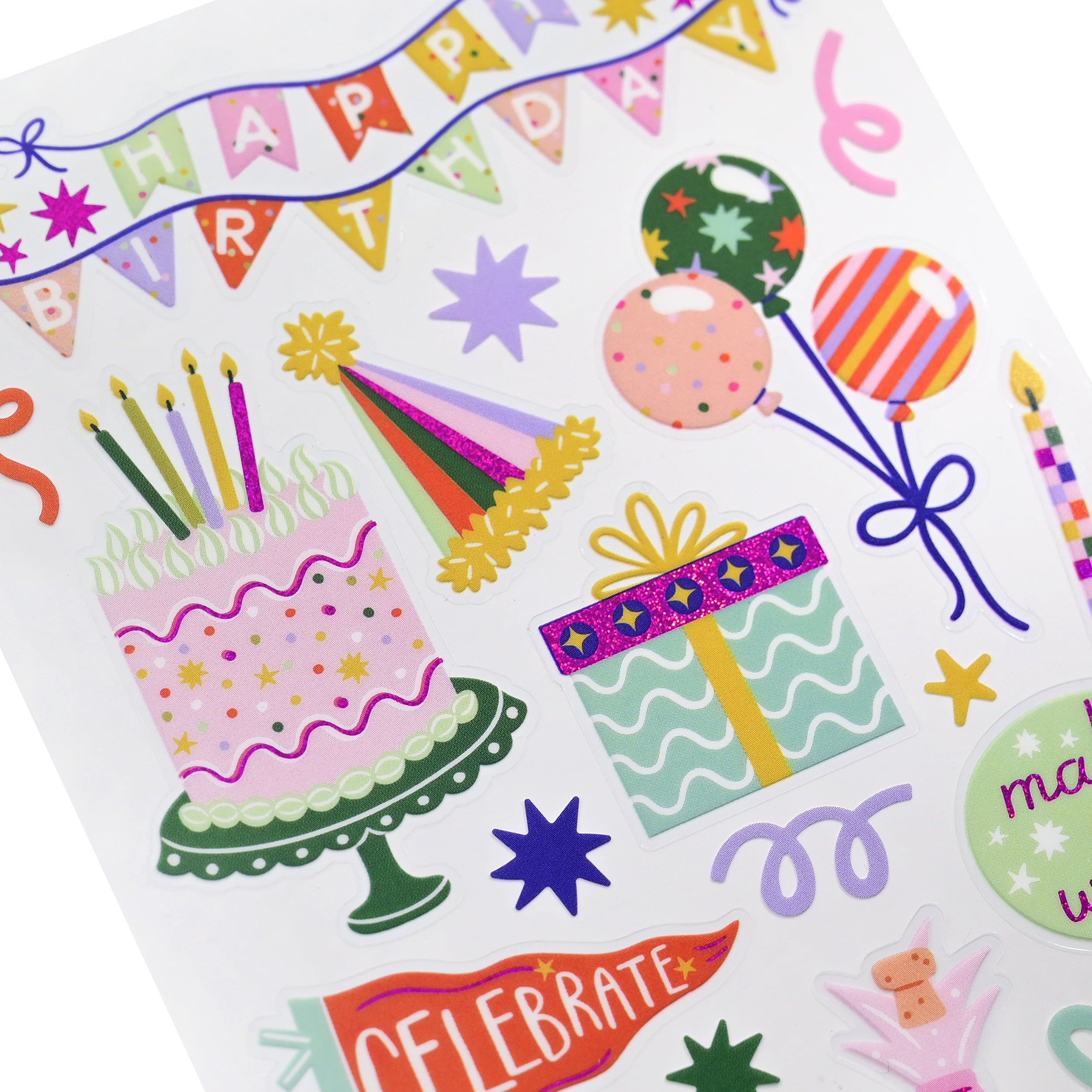 Hello Hobby Multicolor Happy Birthday Designer Stickers, 27 Count