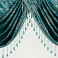 thumbnail image 7 of VOGOL Blue Waterfall Valance, European Print Swag Curtain for Living Room & Bedroom, Rod Pocket Soft Velvet Valance with Tassels, 43" x 59", 7 of 7
