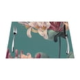 thumbnail image 1 of XMXT 4 Pcs Woven Placemats, Green Watercolor Flower Background Stain Resistant Anti-Skid Placemat for Kitchen Table, 12 x 18 inches, 1 of 6